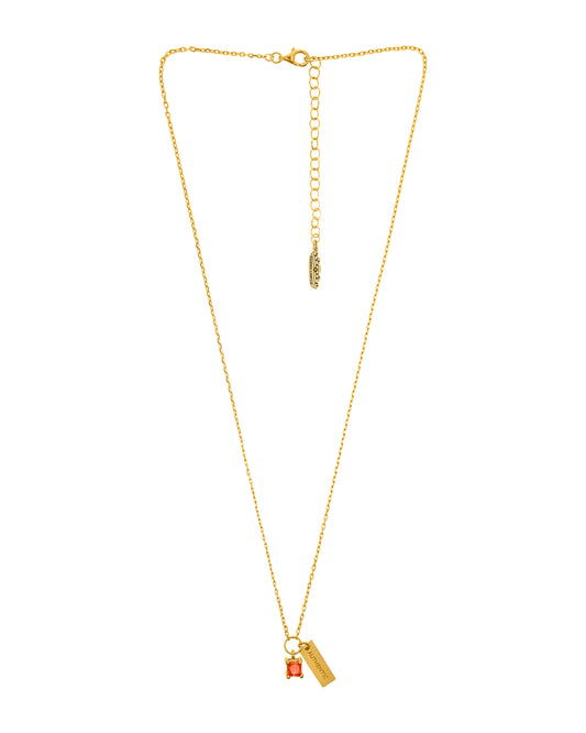 Colar com Quartzo Quadrado Oranye