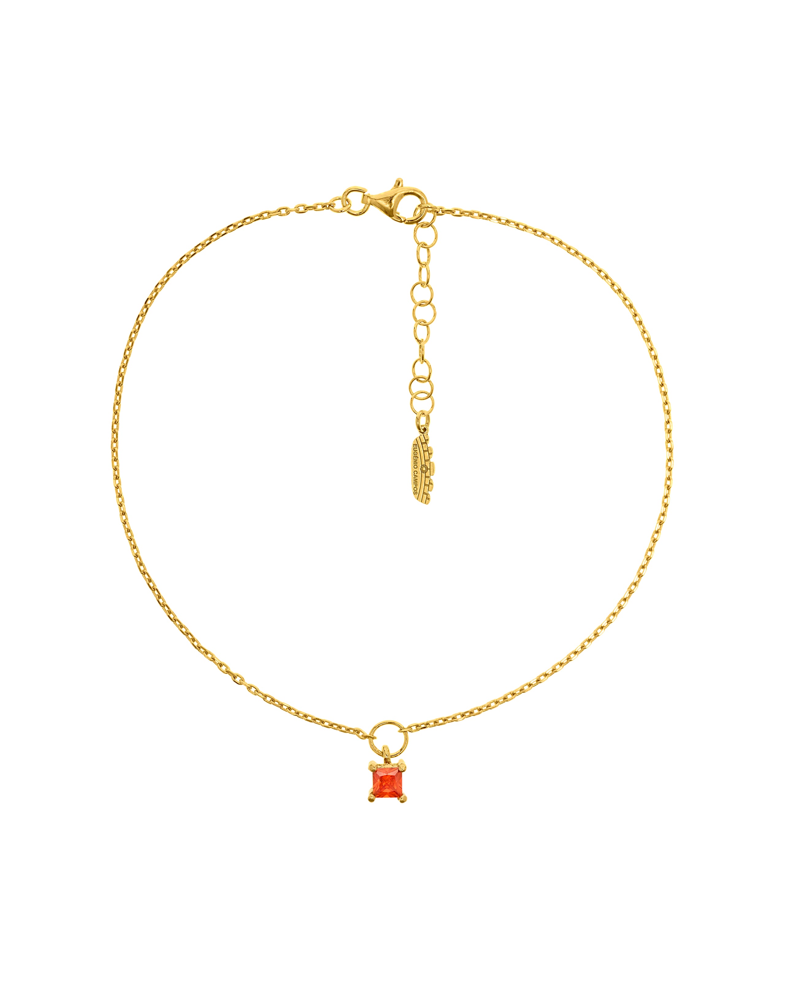 PULSEIRA DE PÉ COM QUARTZO QUADRADO ORANYE