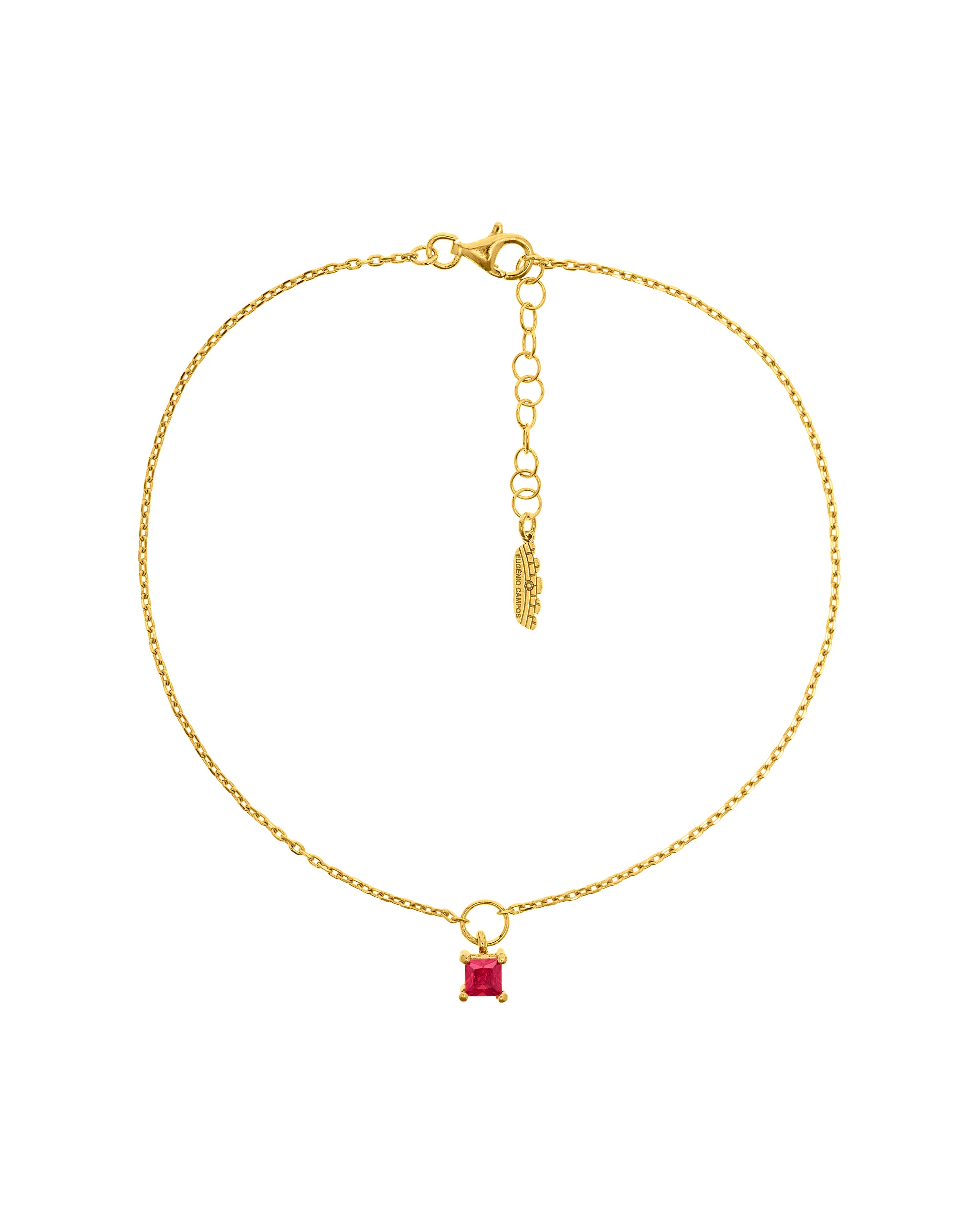 PULSEIRA DE PÉ COM QUARTZO QUADRADO MERAH