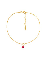 PULSEIRA DE PÉ COM QUARTZO QUADRADO MERAH