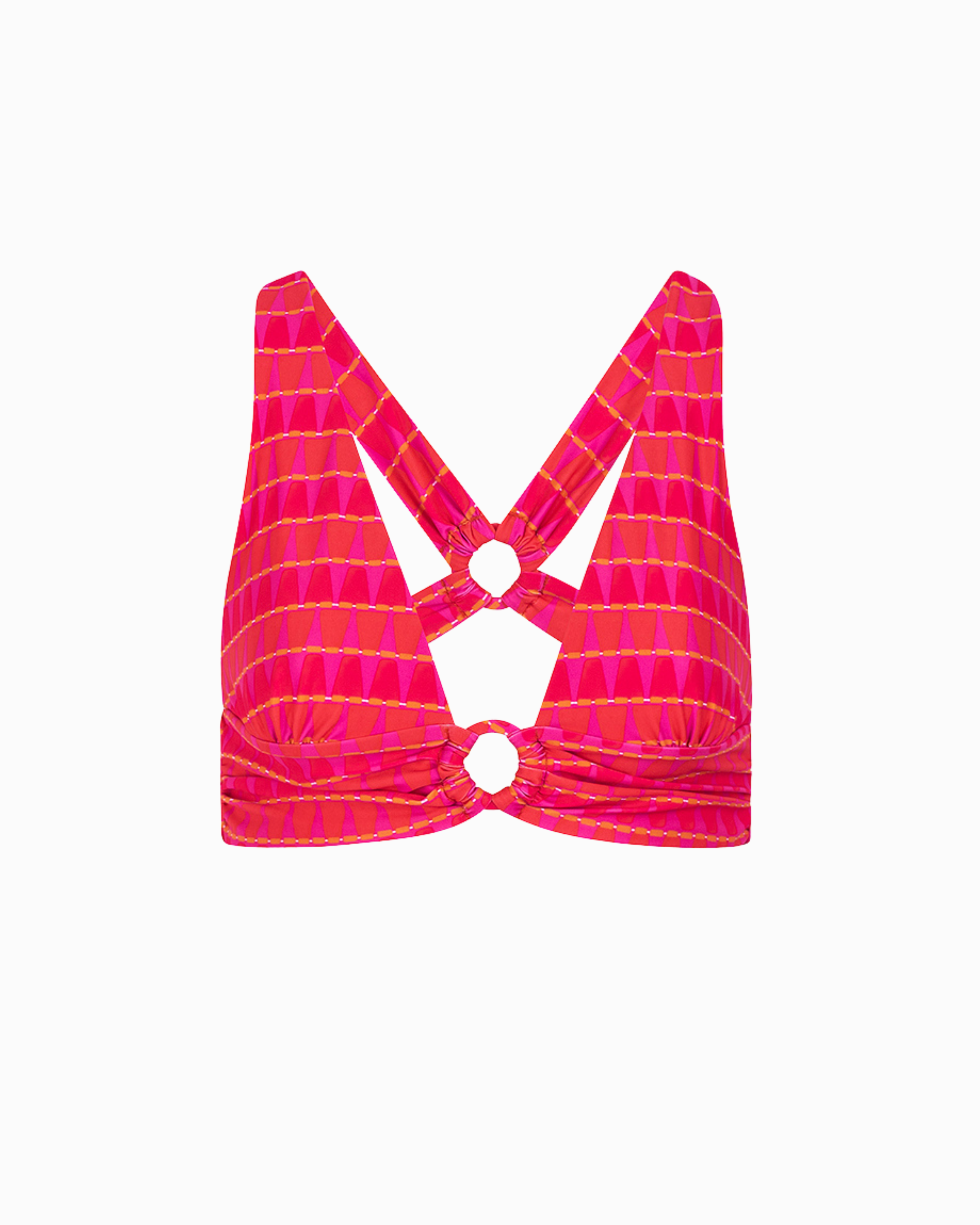 TOP HIGH TRIANGLE WITH CINTO RUCHED AND ARGOLAS PITA