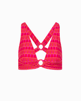 Top de Bikini Triángulo Alto Pita Con Cinturón Fruncido Pita