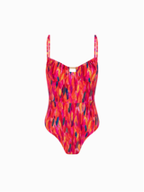 SWIMSUIT WITH SOUTIE-SIDEN BALCONETTE PLUMAS