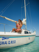 TOP TRIÂNGULO COM LAÇO PALOMINO