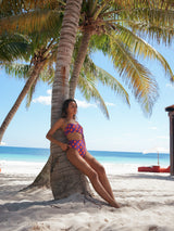 TRAJE DE BAÑO CON DRAPEADO ASIMÉTRICO - MARACUYÁ