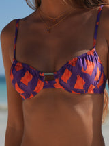 MARACUYÁ TOP WITH UNDERWIRE AND GATHERING